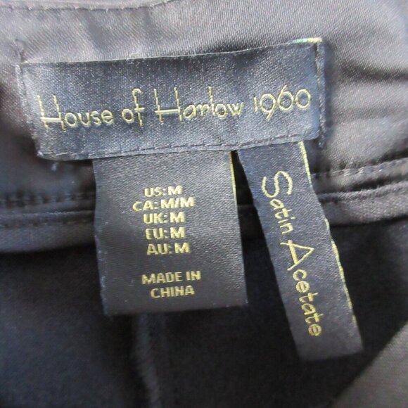 House of Harlow Revolve Women's Satin Crop Tank Top Pants Set M Black Party - Picture 6 of 13